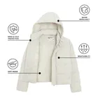 Szara ocieplana kurtka z kapturem cropped NOWEAR