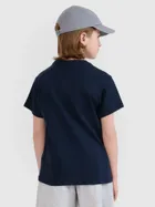 T-shirt chłopięcy, granatowy, 4F