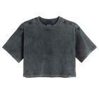 T-shirt crop boxy z bawełny czesanej NOWEAR