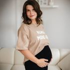 T-shirt damski, beżowy, Eevi