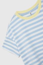 T-shirt damski, biało-niebieski, Moodo