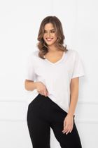 T-shirt damski, biały, Klara, Italian Fashion