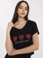 T-shirt damski, czarny, Calimera