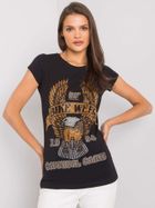 T-shirt damski, czarny, Ex Moda