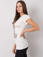 T-shirt damski, ecru, Ex Moda