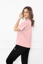 T-shirt damski, różowy, Klara, Italian Fashion