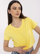 T-shirt damski, żółty, Basic Feel Good