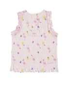 T-shirt dziewczęcy bez rękawów, różowy, Tom Tailor