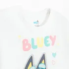 T-shirt dziewczęcy, crop top, biały, Bluey, Licence Brand