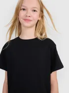 T-shirt dziewczęcy, czarny, 4F