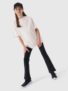 T-shirt dziewczęcy, ecru, 4F