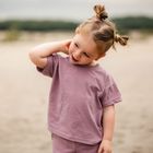 T-shirt dziewczęcy, fioletowy, Eevi