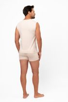 T-shirt męski bez rękawów, beżowy, Apollo, Italian Fashion