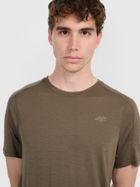 T-shirt męski, brązowy, 4F