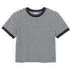 T-shirt z nadrukiem w paski o kroju crop NOWEAR