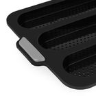 Tadar, forma do pieczenia bagietek, silikonowa, czarna, 34,5-23,8-2,5 cm