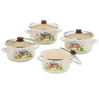 Tadar, Garden, zestaw garnków emaliowanych, indukcja, 8 elementów