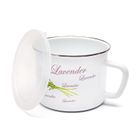 Tadar, lawenda, kubek emaliowany z pokrywą, 12 cm, 1,0l