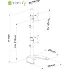 Techly, podstawa pod dwa monitory, biurkowa, pionowa, 13-27", LCD, 10 kg