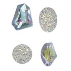 Titanum, kryształki samoprzylepne, naklejki, kamyki, srebrne, 16 szt.