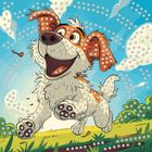 Titanum, mozaika piankowa, biegnący pies, 25-25 cm