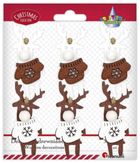 Titanum, zawieszki drewniane, renifery w sweterkach, 6 szt.