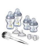 Tommee Tippee, zestaw startowy butelek dla noworodka, boy, 4 szt. + szczotka i smoczek