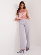 Top damski, welurowy, różowy, Lakerta