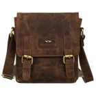 Torba listonoszka, brązowa, skórzana, Peterson