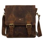 Torba listonoszka, brązowa, skórzana, Peterson