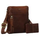 Torba listonoszka, brązowa, skórzana, Peterson