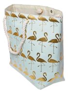 Torba z flamingami miętowa, 57-40h/39-18 cm