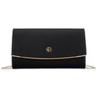 Torebka kopertówka, czarna, skóra ekologiczna, Rovicky