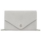 Torebka kopertówka, srebrna, brokatowa, Rovicky