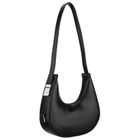 Torebka listonoszka, bagietka, czarna, skóra ekologiczna, Peterson