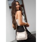 Torebka listonoszka, beżowa, skóra ekologiczna, Peterson