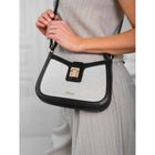 Torebka listonoszka, beżowa, skórzana, Peterson