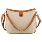 Torebka listonoszka, ecru, skóra ekologiczna, Peterson