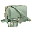 Torebka listonoszka, zielona, skóra ekologiczna, Peterson