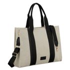 Torebka shopper, beżowo-czarna, Rovicky