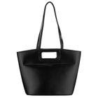 Torebka shopper, czarna, skóra ekologiczna, Peterson