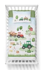 Traktory, 2-częściowy komplet pościeli bawełnianej, dwustronnej, 100-135 cm