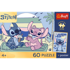 Trefl, Premium Plus Kids, Zabawa ze Stitchem, puzzle, 60 elementów