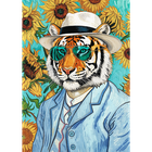 Trefl, Premium Plus, Pets as Art, Pan Tygrys i Słoneczniki, puzzle, 500 elementów