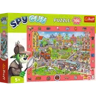 Trefl, Rodzina Treflików, Spy Guy, Wesołe miasteczko + Miasto, puzzle obserwacyjne, 2-100 elementów, zestaw promocyjny