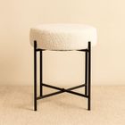 Trends 4 You, taboret z obiciem bouclé kruk, 36-40 cm