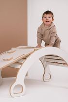 tupti.wood, 2w1: duży bujak montessori + duża zjeżdżalnia, chmurki