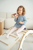 tupti.wood, 3w1: mały bujak montessori z uchwytami + mała zjeżdżalnia, drabinka + blat