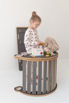 tupti.wood, blat do małego bujaka montessori, szary