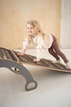 tupti.wood, duży bujak montessori z uchwytami + duża zjeżdżalnia, drabinka, szara